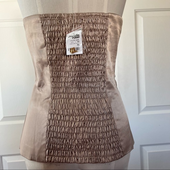 Charlotte Russe strapless beige/tan sexy corset with sequins NWT - Picture 2 of 8